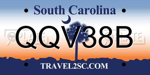 QQV38B South Carolina License Plate