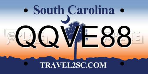 QQVE88 South Carolina License Plate