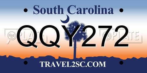 QQY272 South Carolina License Plate