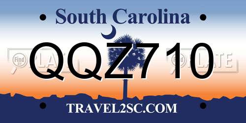 QQZ710 South Carolina License Plate