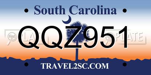 QQZ951 South Carolina License Plate