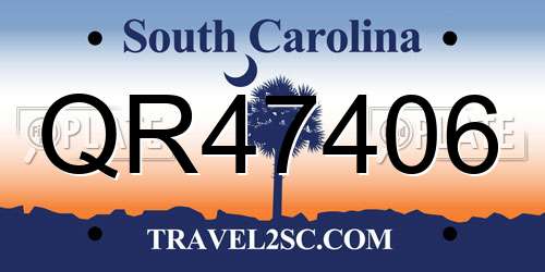 QR47406 South Carolina License Plate