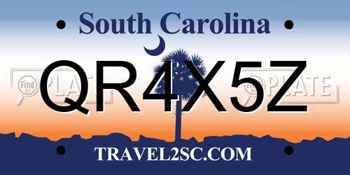 QR4X5Z South Carolina License Plate