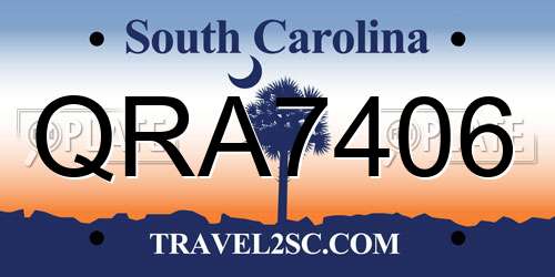 QRA7406 South Carolina License Plate