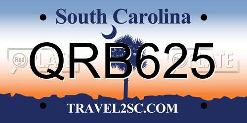 QRB625 South Carolina License Plate