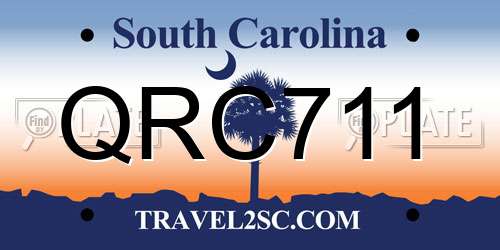 QRC711 South Carolina License Plate