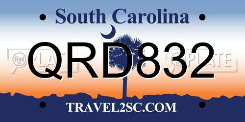 QRD832 South Carolina License Plate