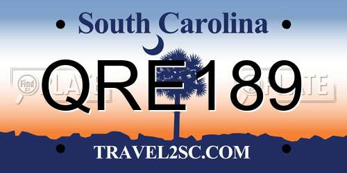 QRE189 South Carolina License Plate