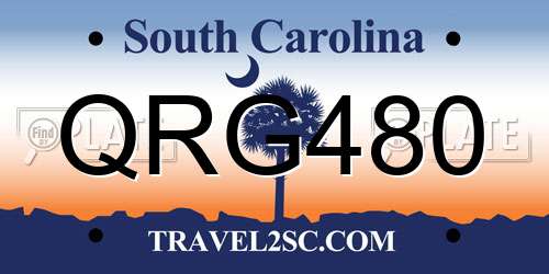 QRG480 South Carolina License Plate