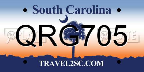 QRG705 South Carolina License Plate
