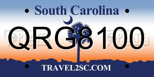 QRG8100 South Carolina License Plate
