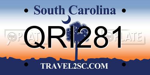 QRI281 South Carolina License Plate
