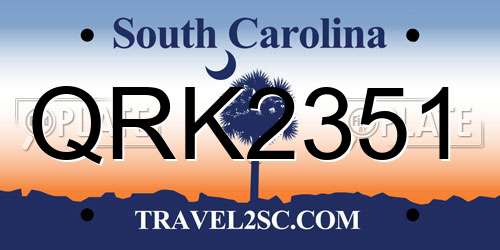 QRK2351 South Carolina License Plate