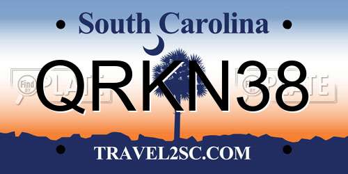 QRKN38 South Carolina License Plate