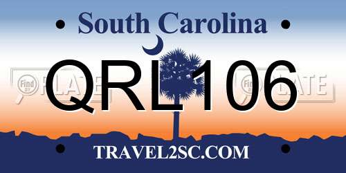 QRL106 South Carolina License Plate
