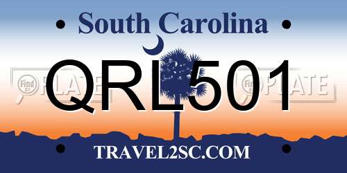 QRL501 South Carolina License Plate