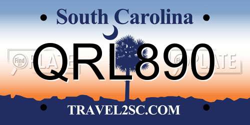 QRL890 South Carolina License Plate