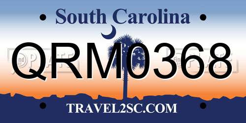 QRM0368 South Carolina License Plate