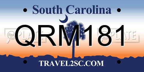 QRM181 South Carolina License Plate