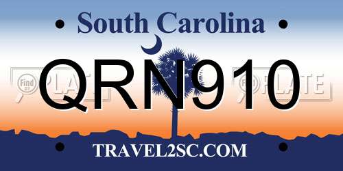 QRN910 South Carolina License Plate