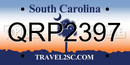 QRP2397 South Carolina License Plate