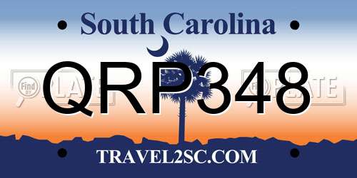 QRP348 South Carolina License Plate