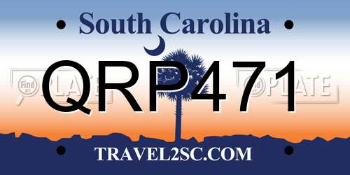 QRP471 South Carolina License Plate