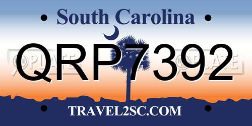 QRP7392 South Carolina License Plate