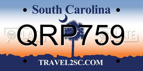 QRP759 South Carolina License Plate