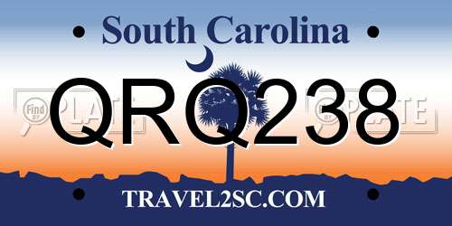 QRQ238 South Carolina License Plate