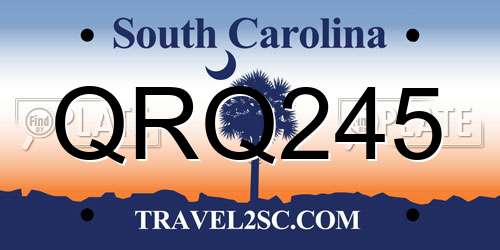 QRQ245 South Carolina License Plate