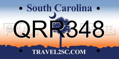 QRR348 South Carolina License Plate