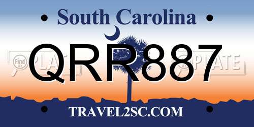 QRR887 South Carolina License Plate