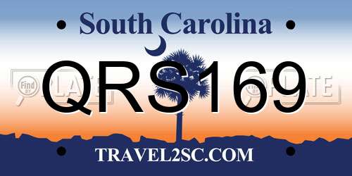 QRS169 South Carolina License Plate