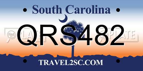 QRS482 South Carolina License Plate