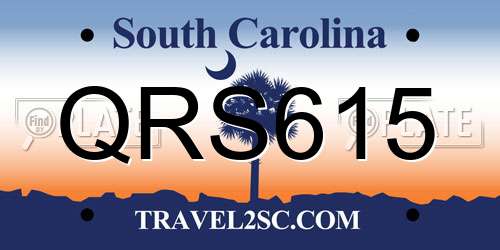 QRS615 South Carolina License Plate