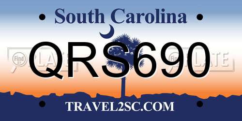 QRS690 South Carolina License Plate