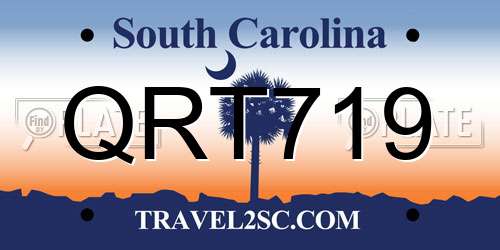QRT719 South Carolina License Plate