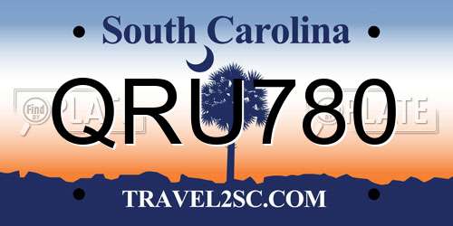 QRU780 South Carolina License Plate