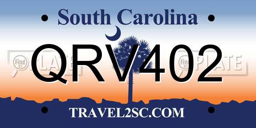 QRV402 South Carolina License Plate
