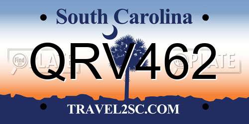 QRV462 South Carolina License Plate