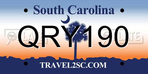 QRY190 South Carolina License Plate