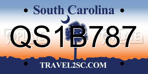 QS1B787 South Carolina License Plate