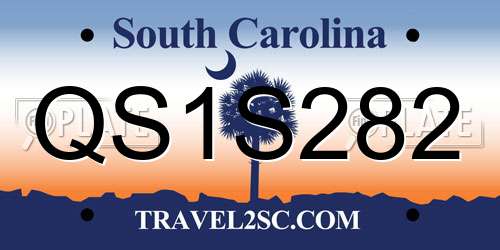 QS1S282 South Carolina License Plate