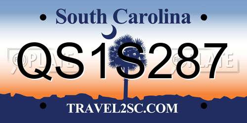 QS1S287 South Carolina License Plate