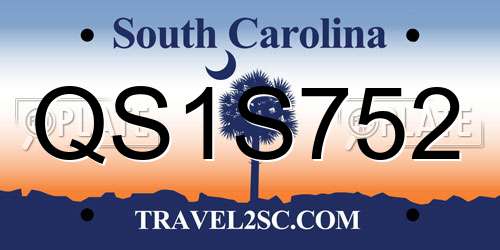 QS1S752 South Carolina License Plate
