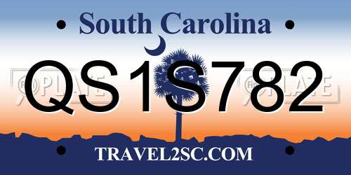 QS1S782 South Carolina License Plate