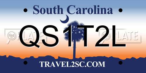 QS1T2L South Carolina License Plate