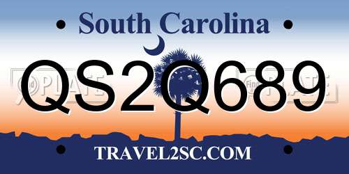 QS2Q689 South Carolina License Plate