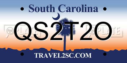 QS2T2O South Carolina License Plate
